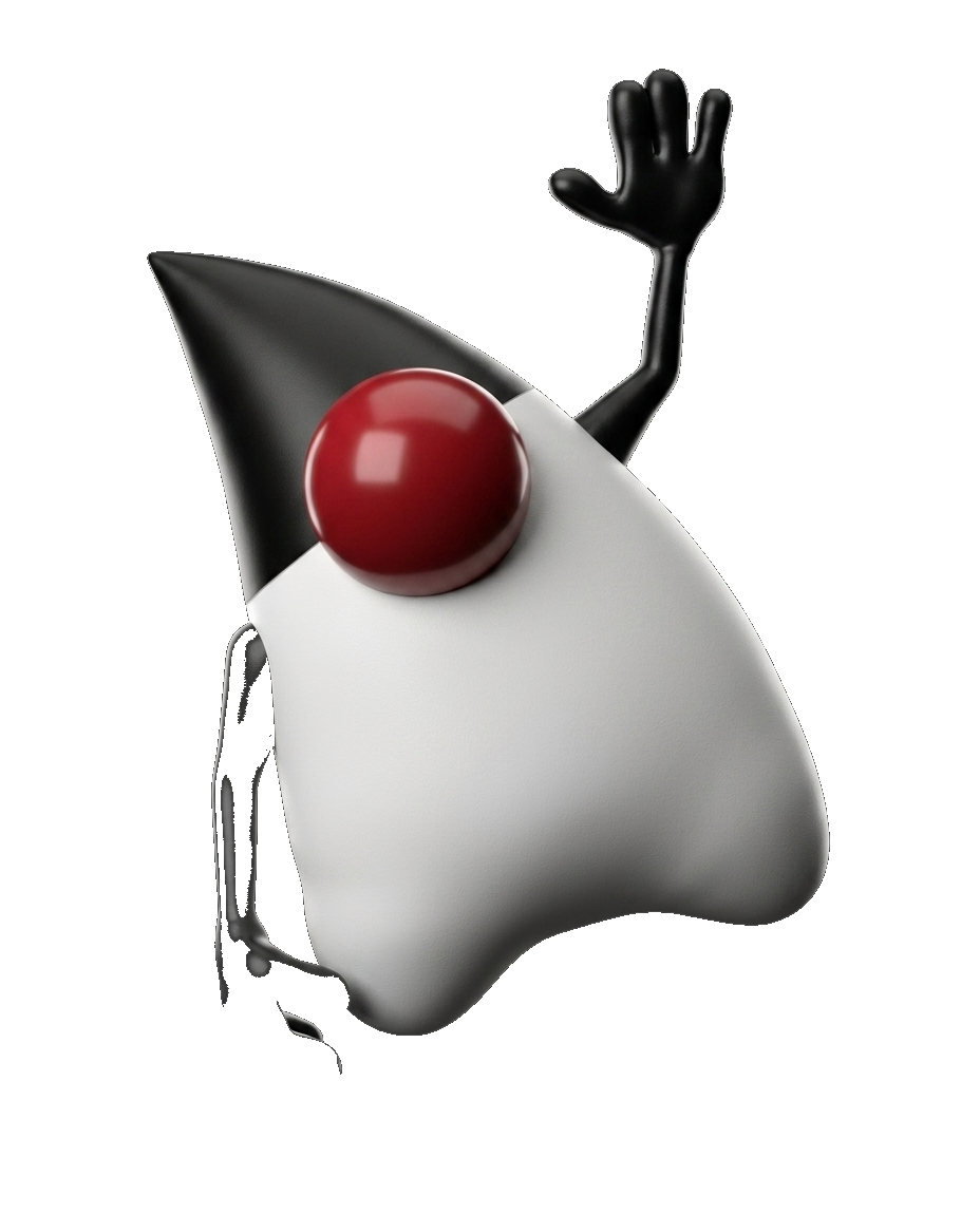 Duke, mascote do Java, acenando