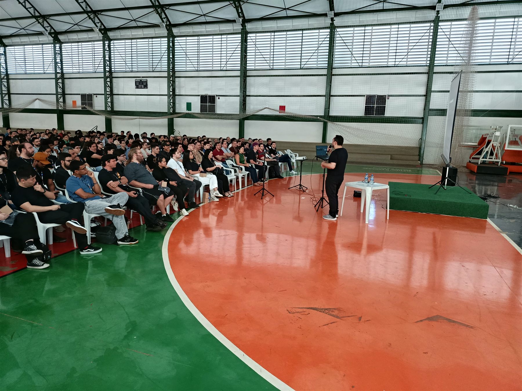 Palestrante falando para a plateia do Java Day